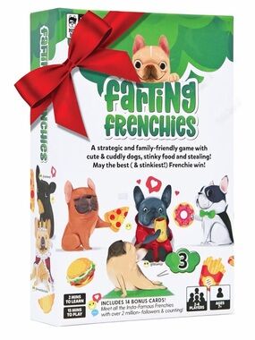 Farting Frenchies Family Board game . Strategy , Stealing and Laughs